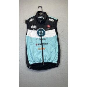 Louis Garneau Cycling Vest Mens Small Black Aqua Full Zip C3 Solutions LG-28033A